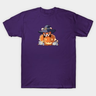 Red panda in a pumpkin T-Shirt